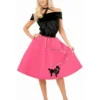 Charades Costumes 50s Black And Fuchsia Poodle Skirt For Adults 1 Charades Costumes 50s Black And Fuchsia Poodle Skirt For Adults