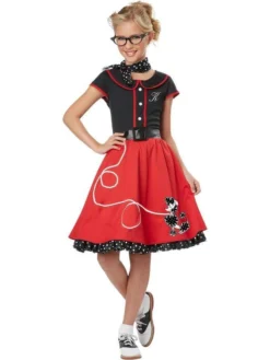 California Costume Collections 50s Sweetheart Red Costume For Kids
