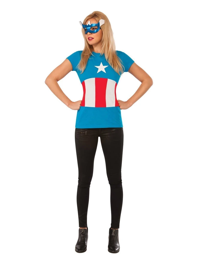 Rubie's American Dream T-Shirt & Mask Set For Adults - Marvel Avengers 4 Rubie's American Dream T-Shirt & Mask Set For Adults - Marvel Avengers