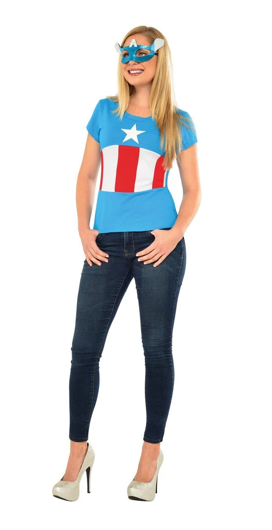 Rubie's American Dream T-Shirt & Mask Set For Adults - Marvel Avengers 3 Rubie's American Dream T-Shirt & Mask Set For Adults - Marvel Avengers