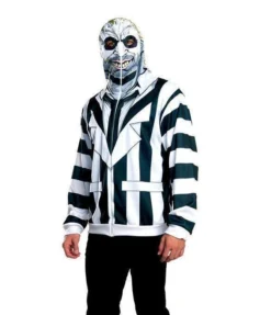 Rubie's Beetlejuice Hoodie With Mask For Adults - Warner Bros Beetlejuice