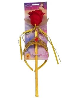 Rubie's Belle Ultimate Princess Wand & Tiara Accessory Bundle For Kids - Disney Beauty And The Beast