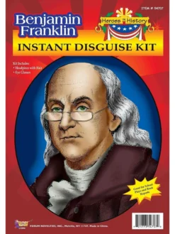Forum Novelties Ben Franklin Wig And Eyeglasses Kit For Adults