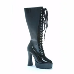Ellie Shoes Inc Black Patent Lace Up Boots For Adults