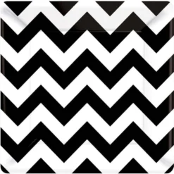 Amscan Black And White Chevron 7 Cake Plates