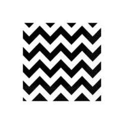 Amscan Alice In Wonderland Black And White Chevron Beverage Napkins