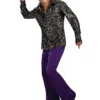 Rubie's Disco Shirt For Adults - Black With Silver Stars 1 Rubie's Disco Shirt For Adults - Black With Silver Stars