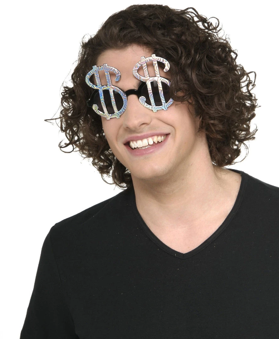 Rubie's Dollar Sign Silver Glasses For Adults 3 Rubie's Dollar Sign Silver Glasses For Adults