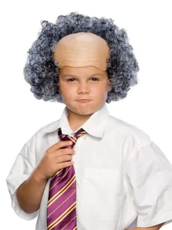 Rubie's Elderly Bald Cap With Grey Curly Sides Wig For Kids