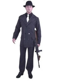 Charades Costumes Gangster Double Breasted Suit Costume For Adults
