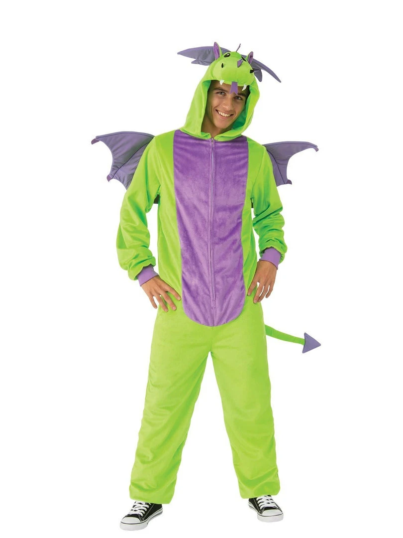 Rubie's Green Dragon Furry Onesie For Adults 4 Rubie's Green Dragon Furry Onesie For Adults