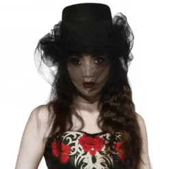 Rubie's Heart Of Darkness Top Hat With Veil Adults