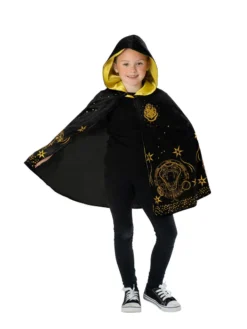 Rubie's Hogwarts Black & Gold Hooded Robe For Kids & Tweens - Warner Bros Harry Potter