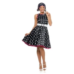 Goddessey Llc Hot 50s Black Dress Costume For Adults