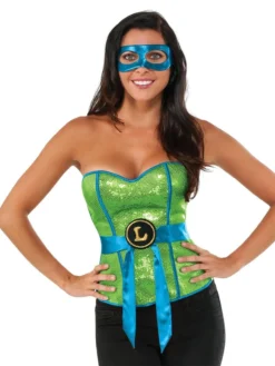 Rubie's Leonardo Sequin Corset For Adults - Nickelodeon Teenage Mutant Ninja Turtles