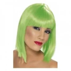 Smiffys Neon Green Glam Wig For Adults
