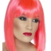 Smiffys Neon Pink Glam Wig For Adults