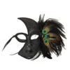 Kbw Global Corp Peacock Feather Black Half Mask For Adults