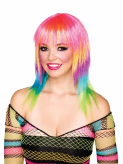 Forum Novelties Rainbow Club Candy Striped Wig For Adults