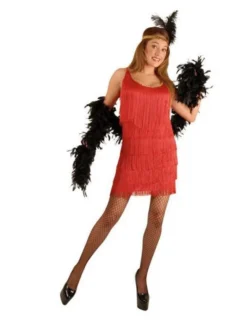 Charades Costumes Red Fashion Flapper Costume For Adults