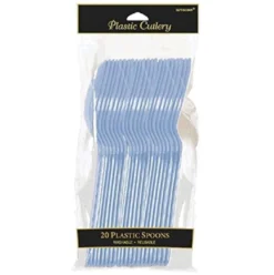 Amscan Reusable Light Blue Plastic Spoons