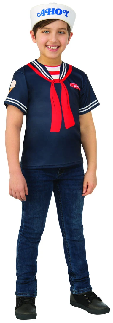 Rubie's Steve 'Scoops Ahoy Uniform' Costume For Kids - Netflix Stranger Things 3 Rubie's Steve 'Scoops Ahoy Uniform' Costume For Kids - Netflix Stranger Things
