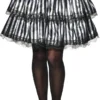 Rubie's Striped Black & White Ruffle Skirt For Adults 1 Rubie's Striped Black & White Ruffle Skirt For Adults