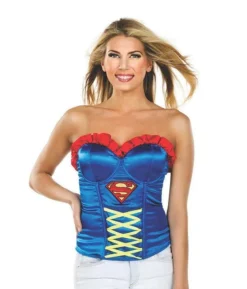 Rubie's Supergirl Ribbon Detail Corset For Adults - Warner Bros DC Comics