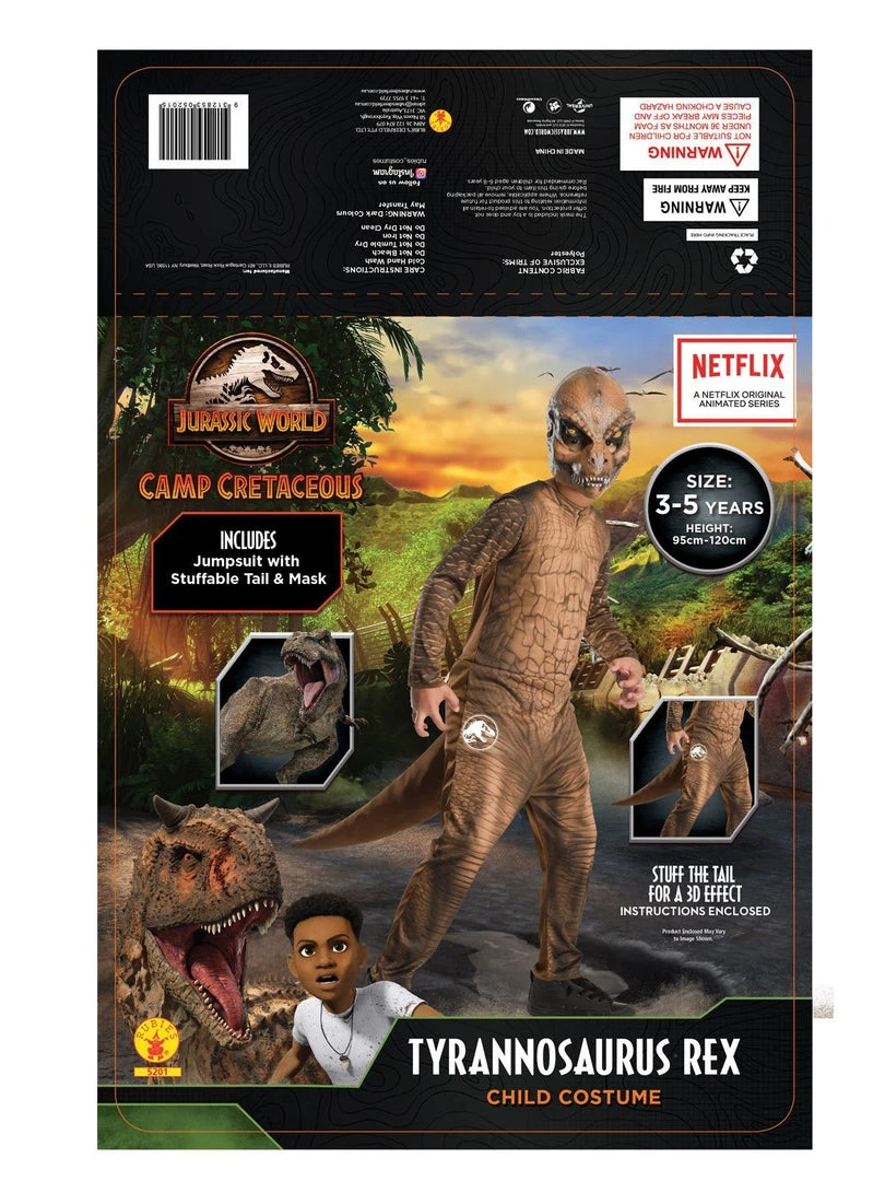 Rubie's T-Rex Fallen Kingdom Costume For Kids - Universal Jurassic World Camp Cretaceous 6 Rubie's T-Rex Fallen Kingdom Costume For Kids - Universal Jurassic World Camp Cretaceous