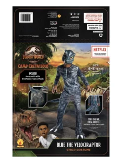 Rubie's Velociraptor 'Blue' Costume For Kids - Universal Jurassic World Camp Cretaceous