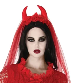 Rubie's Accessories Villainous Veil Devil Horns Headpiece